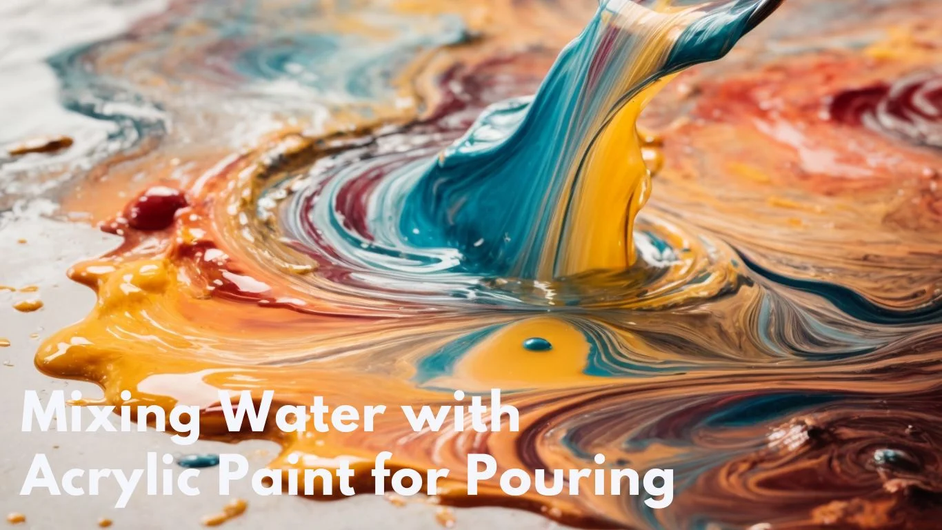 Mixing Water with Acrylic Paint for Pouring Tiny House & Small